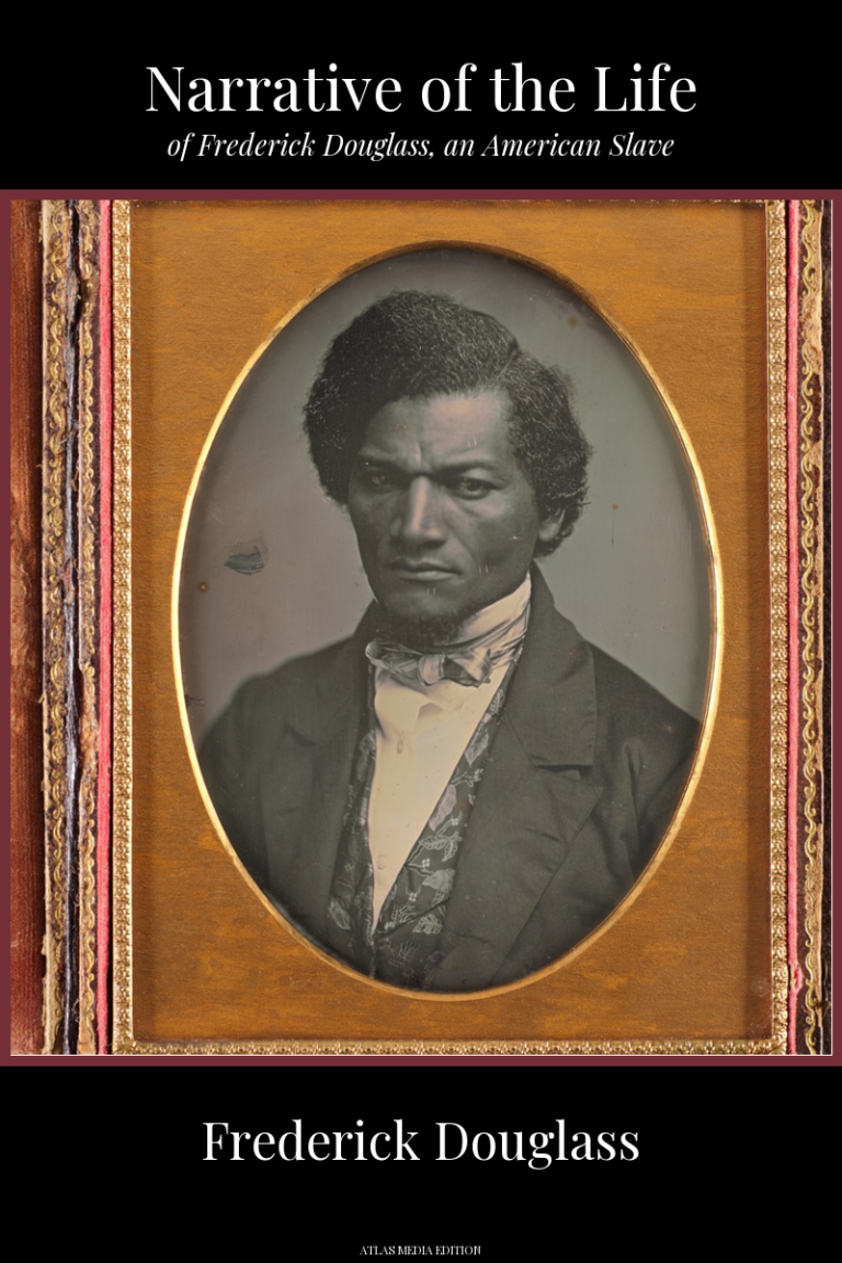 Narrative of the Life of Frederick Douglass, Atlas Media edition: a daguerreotype portrait of the young Frederick Douglass in a dark coat, framed in its original gilt case.